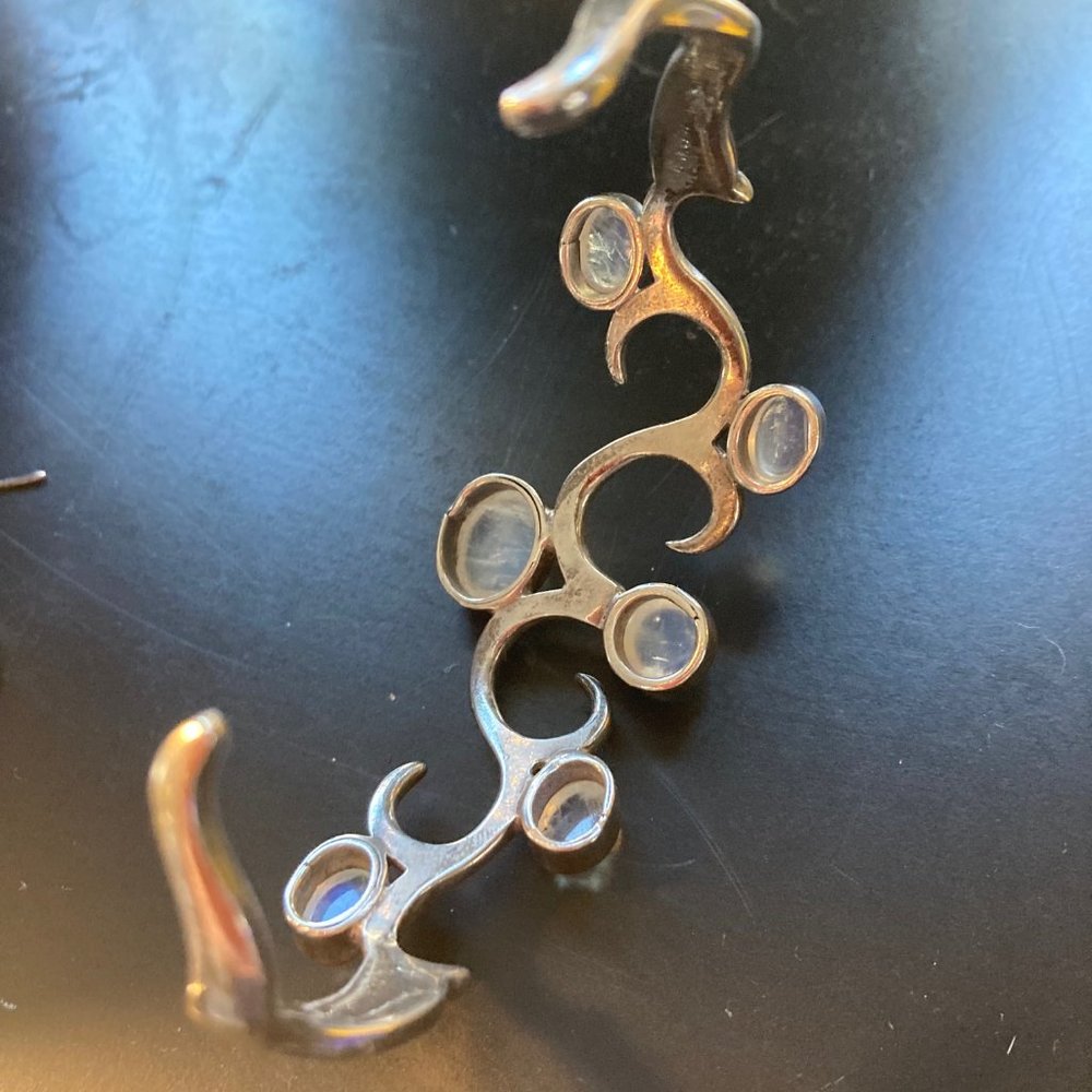 June Birthstone Moonstones Sterling Silver Set, the silver alone is worth more - Picture 9 of 9